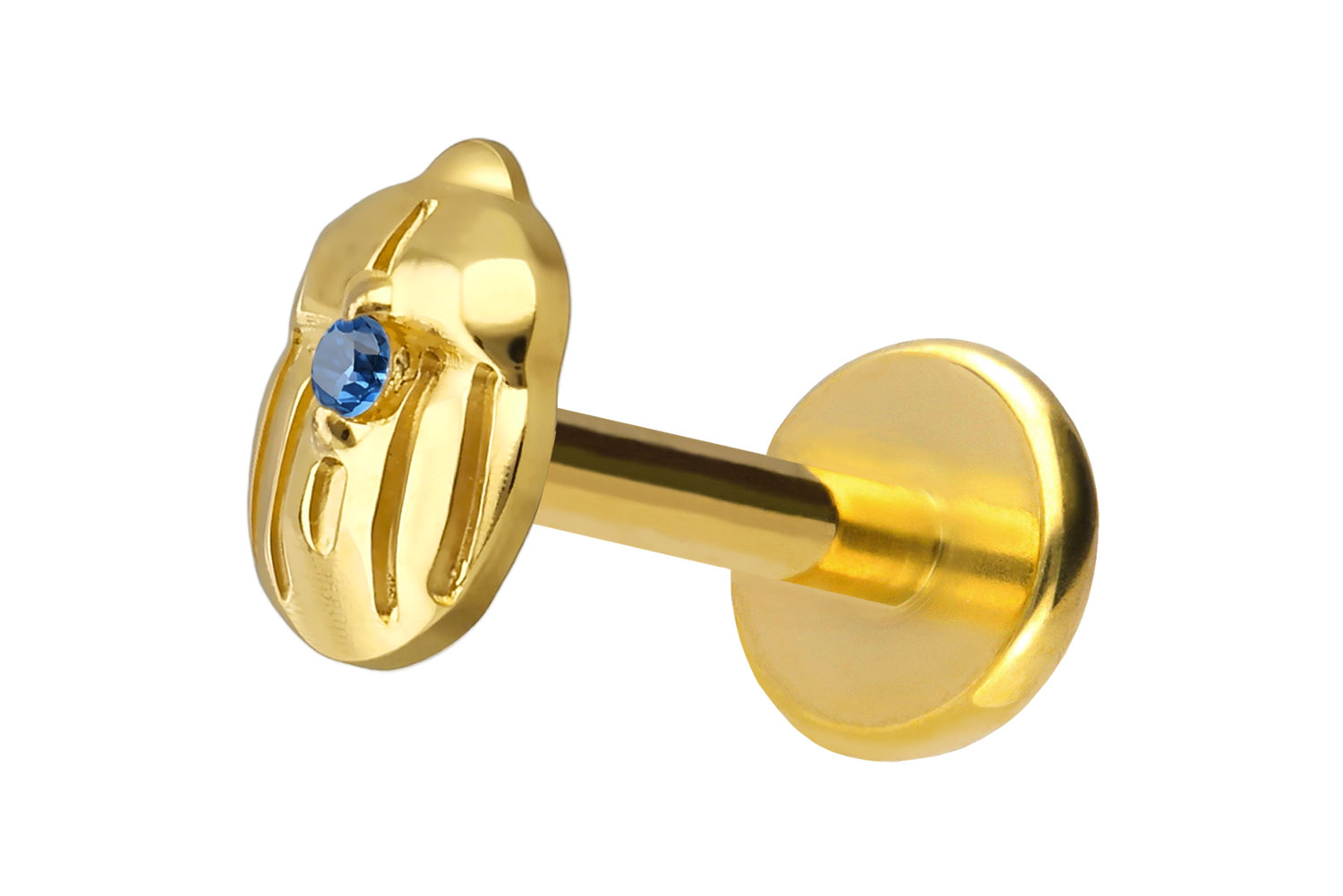 Titan Labret Piercing mit Push Fit SKARABÄUS
